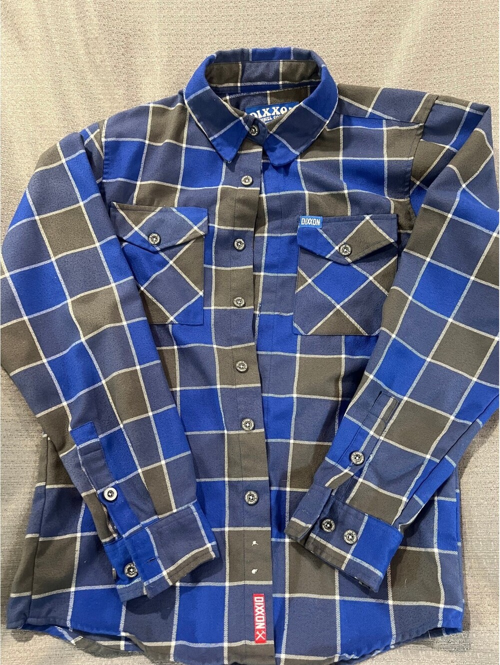 Dixxon Flannel Co The Layback Men XS Blue Black Plaid Button Up Shirt